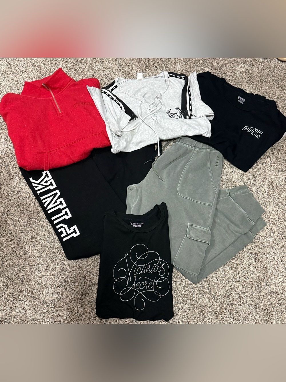 Victoria's Secret PINK lot of 6 shirts and pants price is for everything